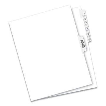 Avery® Preprinted Legal Exhibit Side Tab Index Dividers, Avery Style, 11-tab, 1 To 10, 11 X 8.5, White, 1 Set freeshipping - TVN Wholesale